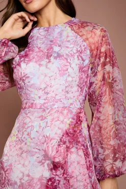 Coast Robe Midi En Organza À Taille Croisée Et Manches Bouffantes<Femme Robes Mi-Longues|Robes À Manches Longues