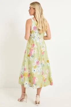 Robe Midi En Ottoman À Carreaux Floraux Petite