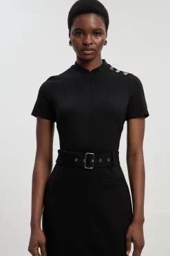 KarenMillen Robe Midi en Ponte avec Ceinture<Femme Robes|Robes Mi-Longues