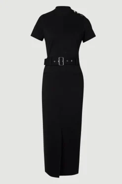 KarenMillen Robe Midi en Ponte avec Ceinture<Femme Robes|Robes Mi-Longues