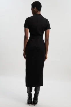 KarenMillen Robe Midi en Ponte avec Ceinture<Femme Robes|Robes Mi-Longues