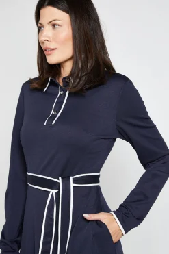 Wallis Robe Midi En Ponte Avec Col Contrasté<Femme Toutes Les Robes|Robes Mi-Longues