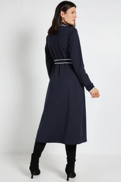 Wallis Robe Midi En Ponte Avec Col Contrasté<Femme Toutes Les Robes|Robes Mi-Longues