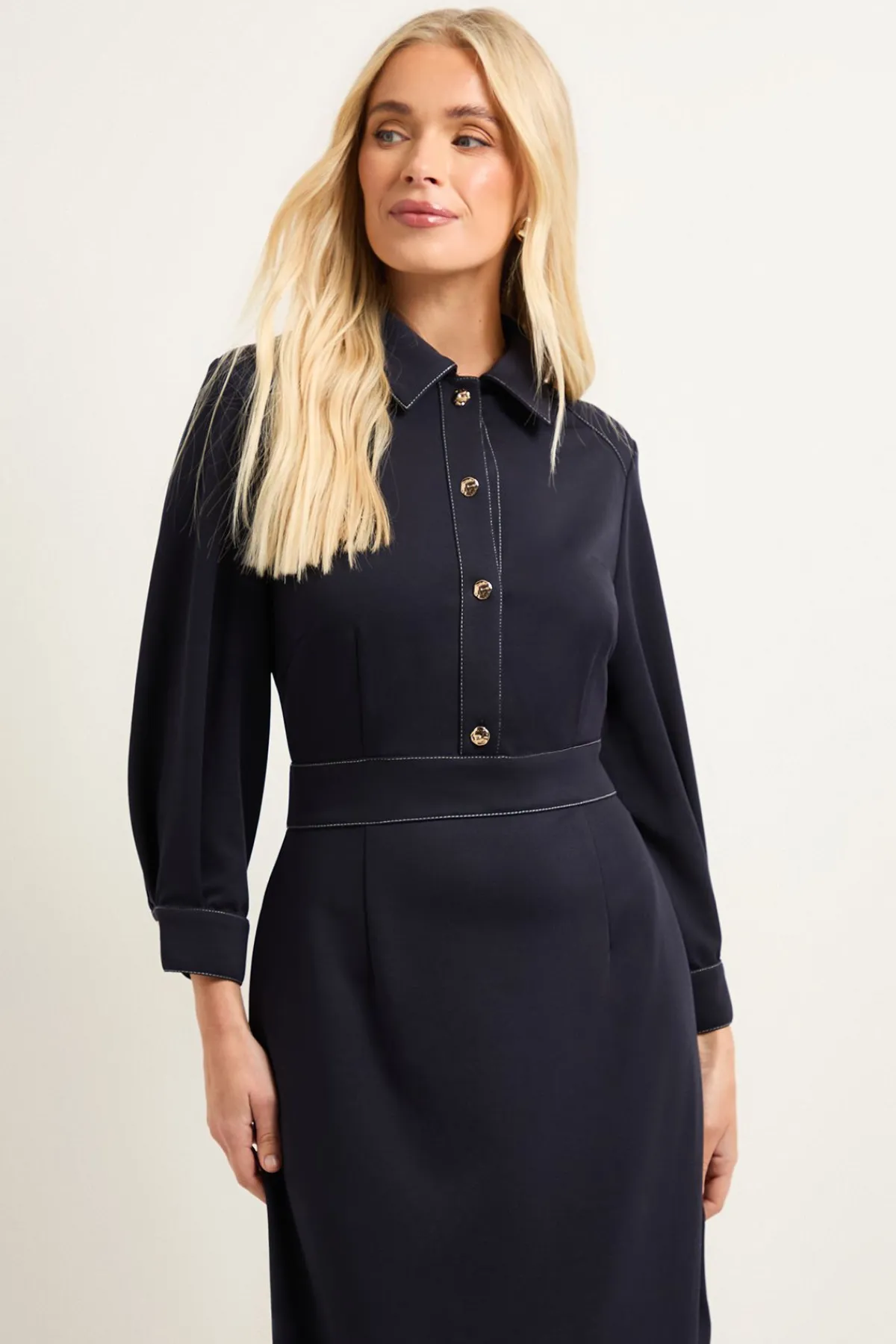 Wallis Robe Midi En Ponte Avec Détails De Coutures<Femme Toutes Les Robes|Robes Mi-Longues
