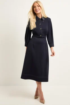 Wallis Robe Midi En Ponte Avec Détails De Coutures<Femme Toutes Les Robes|Robes Mi-Longues