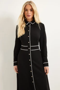 Wallis Robe Midi En Ponte Avec Détails De Passepoil (s) Petite<Femme Toutes Les Robes|Robes Mi-Longues