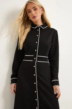 Wallis Robe Midi En Ponte Avec Détails De Passepoil (s) Petite<Femme Toutes Les Robes|Robes Mi-Longues