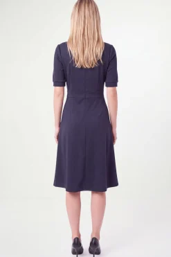 Robe Midi En Ponte Avec Détails Mors Petite Taille