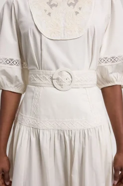 KarenMillen Robe Midi En Popeline Avec Ceinture<Femme Robes|Robes Mi-Longues