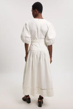 KarenMillen Robe Midi En Popeline Avec Ceinture<Femme Robes|Robes Mi-Longues