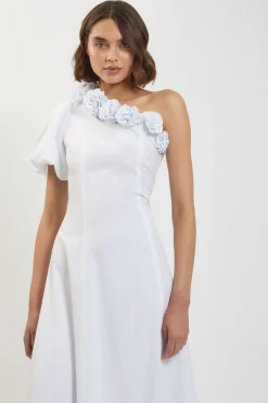 Robe Midi En Popeline De Coton À Détail Corsage
