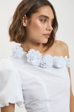 Robe Midi En Popeline De Coton À Détail Corsage