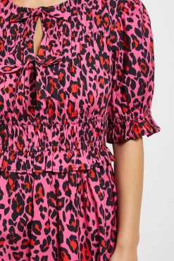 Dorothy Perkins Robe Midi En Popeline Imprimée À Manches À Volants Et Nœud Devant Petite<Femme Toutes Les Robes|Robes Mi-Longues