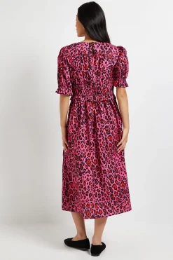 Dorothy Perkins Robe Midi En Popeline Imprimée À Manches À Volants Et Nœud Devant Petite<Femme Toutes Les Robes|Robes Mi-Longues