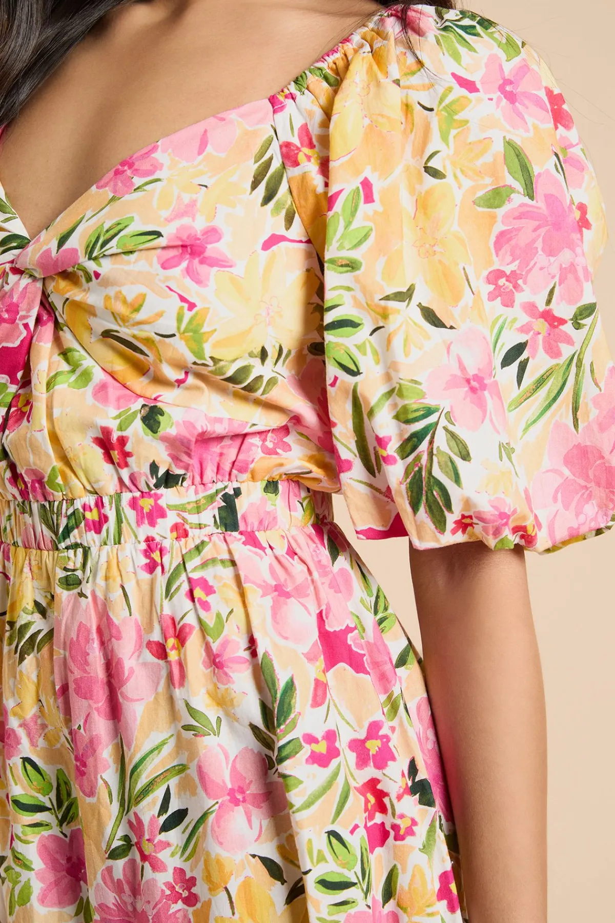 Dorothy Perkins Robe Midi En Popeline Petite Taille Avec Détail Torsadé Devant<Femme Toutes Les Robes|Robes Longues