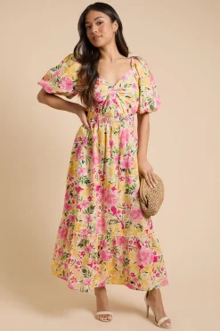 Dorothy Perkins Robe Midi En Popeline Petite Taille Avec Détail Torsadé Devant<Femme Toutes Les Robes|Robes Longues