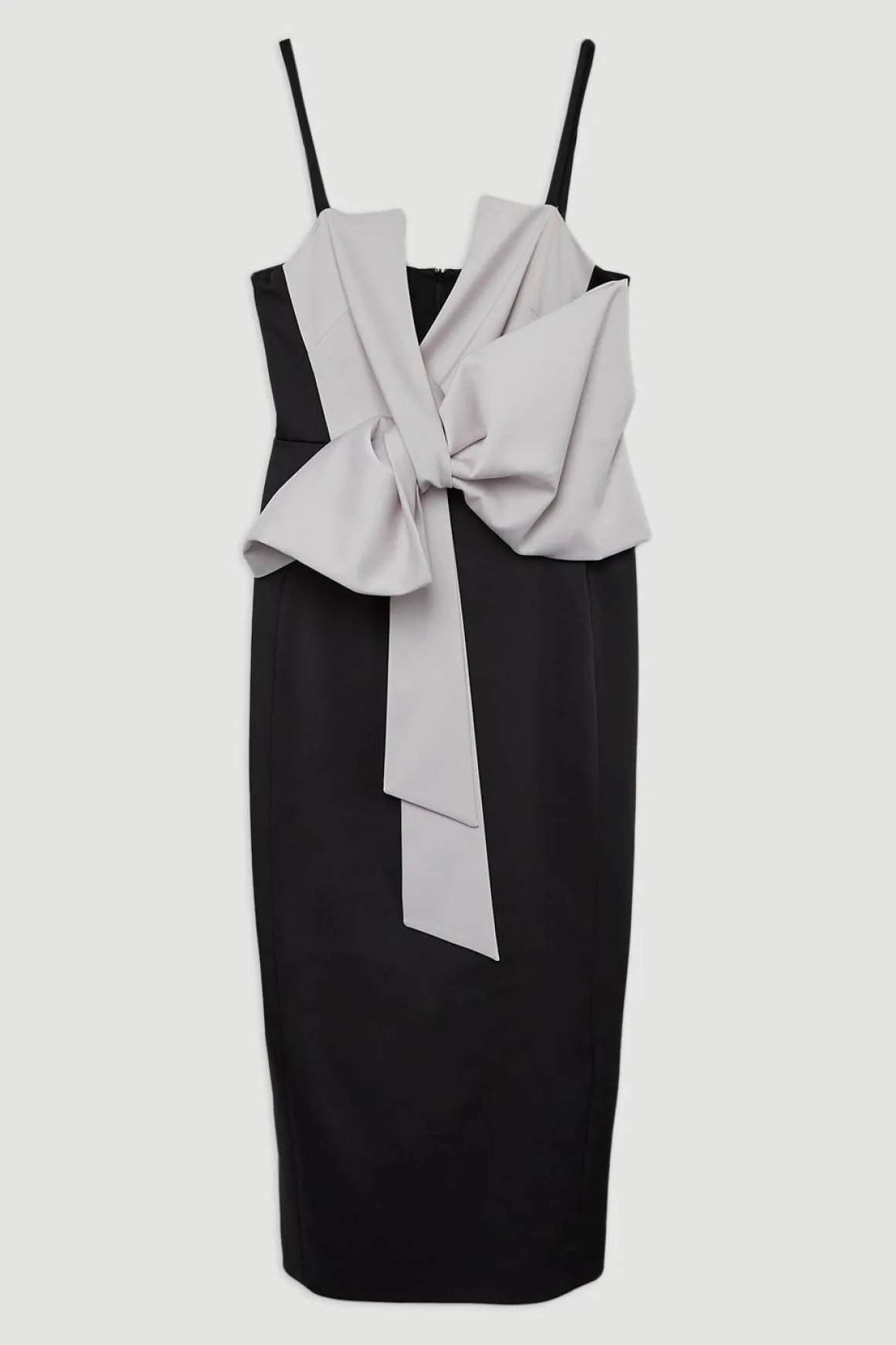 Robe midi en satin avec détail de nœud sur mesure