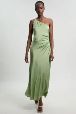 KarenMillen Robe Midi En Satin De Viscose À Détail Asymétrique<Femme Robes Demoiselles D'Honneur|Robes Mi-Longues