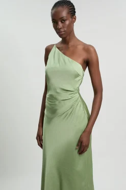 KarenMillen Robe Midi En Satin De Viscose À Détail Asymétrique<Femme Robes Demoiselles D'Honneur|Robes Mi-Longues