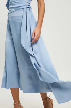 Robe Midi En Satin De Viscose Drapé Petite Taille