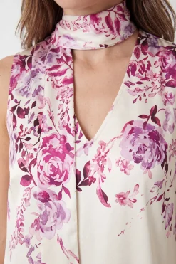 Wallis Robe Midi En Satin Fleuri Avec Foulard Petite<Femme Robes Mi-Longues|Satin Et Dentelle