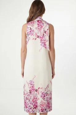 Wallis Robe Midi En Satin Fleuri Avec Foulard Petite<Femme Robes Mi-Longues|Satin Et Dentelle
