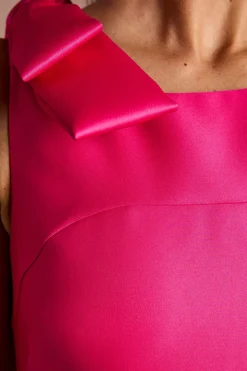 Robe Midi En Satin Lisa À Nœuds Sur Les Épaules Couleur Tan