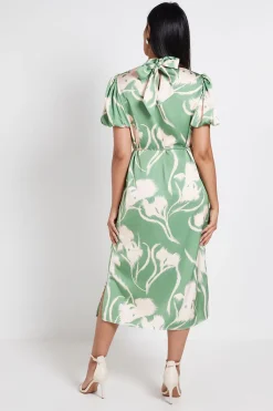 Wallis Robe Midi En Satin À Motif Fleuri Petite<Femme Robes Mi-Longues|Satin Et Dentelle