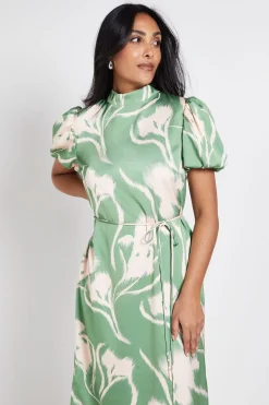 Wallis Robe Midi En Satin À Motif Fleuri Petite<Femme Robes Mi-Longues|Satin Et Dentelle