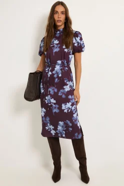 Robe Midi En Satin À Motif Floral