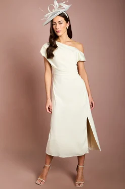 Coast Robe Midi en Satin à Épaules Dénudées avec Liens Latéraux<Femme Robes Mi-Longues|Satin Et Dentelle