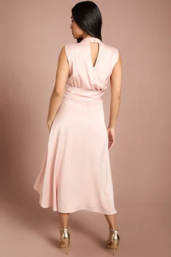 Coast Robe Midi En Satin Petite Avec Taille Torsadée<Femme Robes Mi-Longues|Satin Et Dentelle