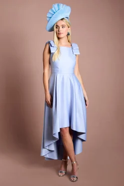 Robe Midi En Satin Petite Lisa Avec Nœuds Aux Épaules Coloris Tan
