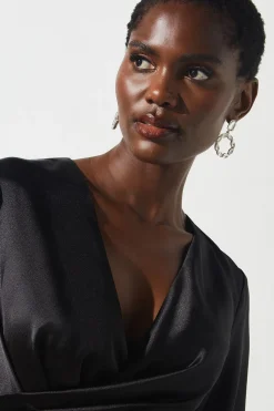 Coast Robe Midi en Satin à Taille Nouée et Ourlet à Franges<Femme Robes Mi-Longues|Satin Et Dentelle