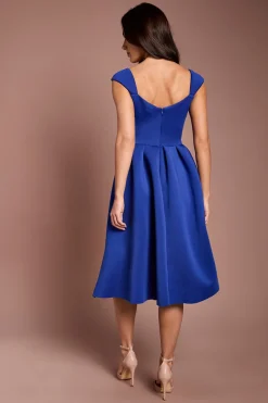 Robe Midi En Scuba À Encolure Cœur
