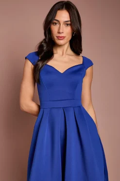 Robe Midi En Scuba À Encolure Cœur