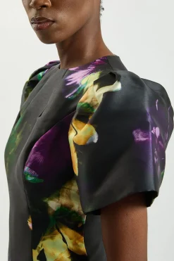 KarenMillen Robe Midi En Sergé À Imprimé Floral<Femme Toutes Les Robes|Robes D’Automne