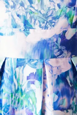 Robe Midi en Sergé à Manches à Volants