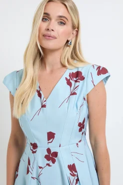 Wallis Robe Midi En Sergé Ottoman À Imprimé Floral Petite Taille<Femme Robes|Robes Mi-Longues