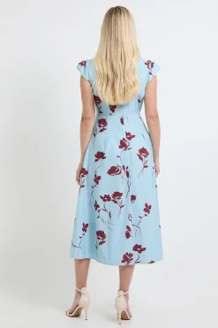 Wallis Robe Midi En Sergé Ottoman À Imprimé Floral Petite Taille<Femme Robes|Robes Mi-Longues