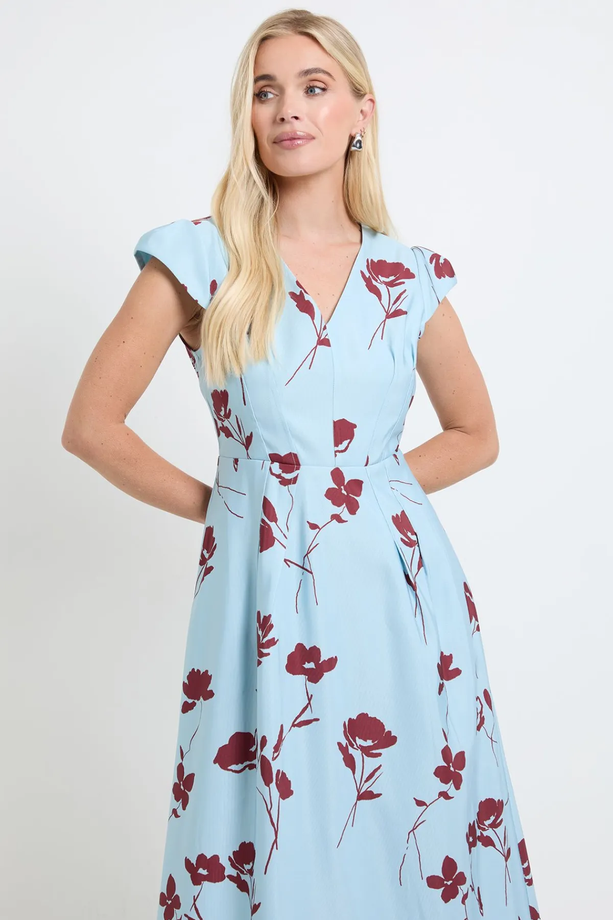 Wallis Robe Midi En Sergé Ottoman À Imprimé Floral Petite Taille<Femme Robes|Robes Mi-Longues