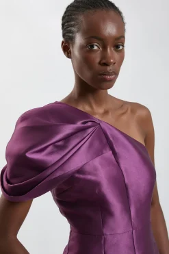 Robe Midi En Sergé À Une Épaule