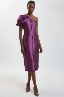 Robe Midi En Sergé À Une Épaule