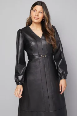 Robe Midi en synthétique avec Boucle Mors