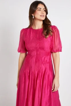 Robe Midi En Tencel Avec Détails De Plis Piqués