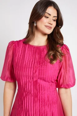 Robe Midi En Tencel Avec Détails De Plis Piqués