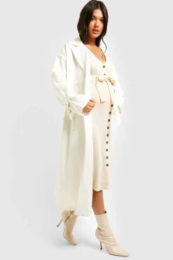 Robe Midi en Tricot à Boutons pour Maternité