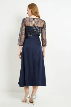 Wallis Robe Midi En Tulle Brodé<Femme Toutes Les Robes|Robes Mi-Longues
