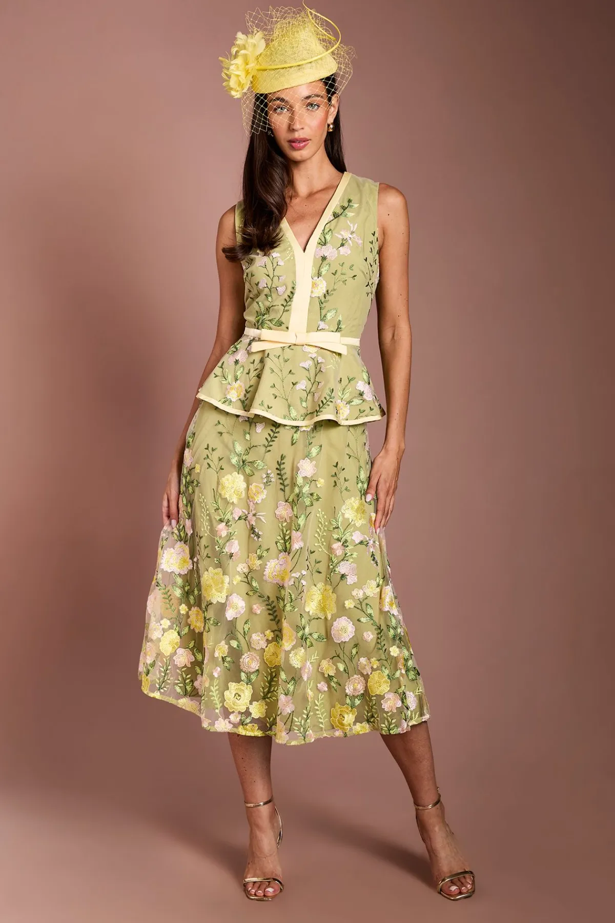 Coast Robe Midi En Tulle Brodé Lisa Tan<Femme Robes|Robes Mi-Longues