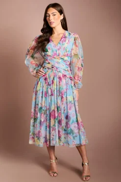 Robe Midi En Tulle À Imprimé Fleuri